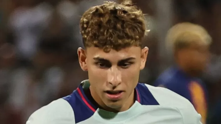 Fermin Lopez, delantero del FC Barcelona, durante un partido